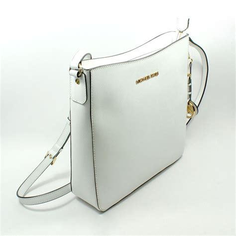 white michael kors crossbody bag|Michael Kors white shoulder bag.